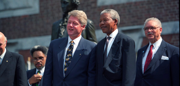 Bill Clinton and Nelson Mandela